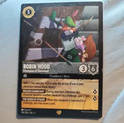 Disney Lorcana Into the Inklands Robin Hood Non Foil Legendary Card TCG 190 - Image 1