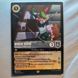 Disney Lorcana Into the Inklands Robin Hood Non Foil Legendary Card TCG 190 - Image 2
