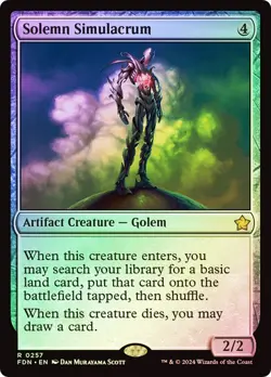 Solemn Simulacrum #257 Foundations MTG MAGIC ARTIFACT GOLEM R FOIL 0253 - Image 1