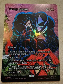 Savage Beating - #26 Foil (Borderless) Marvel Universe Eternal-Legal - Mtg - Image 1