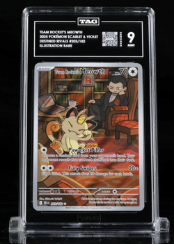 Team Rocket's Meowth 2025 pokemon Scarlet&Violet #203/182 Illustration Rare - Image 3