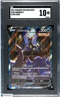 2021 Pokemon Evolving Skies Umbreon V Ultra Rare SGC 10 189/203 - Image 1
