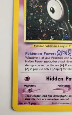 Moderately Played - Pokemon Holo Unown [A] 14/75 - Neo Discovery Unlimited - Image 4