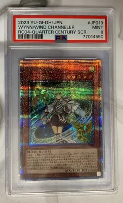 Wynn the Wind Channeler PSA 9 RC04-JP019 Quarter Century Secret 25th Yugioh - Image 1