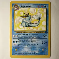 Vaporeon 28/64 Jungle Unlimited Non Holo Rare WotC Vintage Pokemon TCG Card - Image 1