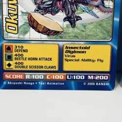Okuwamon Tb-09 Devimon Tb-06 Digimon Taco Bell Promo Battle Card Bandai 2000 vtg - Image 2