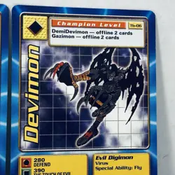 Okuwamon Tb-09 Devimon Tb-06 Digimon Taco Bell Promo Battle Card Bandai 2000 vtg - Image 5