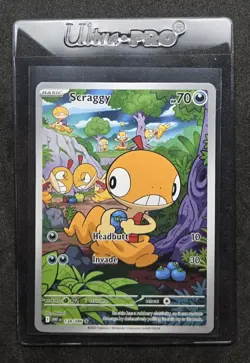 Scraggy 138/086 White Flare Illustration Rare Holo Pokemon TCG Card NM - Image 1