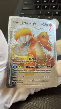 Dragonite V Baicis Silver Foil Fan Art Vinyl Collector Pokemon Card Costumed - Image 2