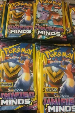 Pokemon Sun & Moon Unified Minds 3 Card Mini Booster Pack - Image 1