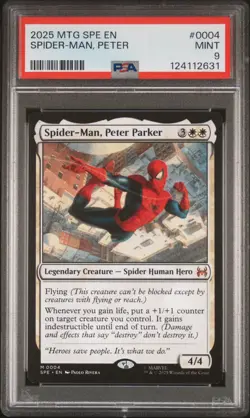 2025 MTG MARVEL'S SPIDER-MAN ETERNAL #0004 SPIDER-MAN, PETER PARKER PSA 9 - Image 1