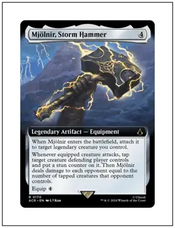 1x Mjolnir, Storm Hammer, Extended Art, Magic MTG NM - Image 1
