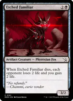 X 1 Etched Familiar NM March of the Machine MOM 101 MTG Magic The Gathering - Image 1