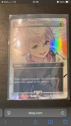 Swords to Plowshares Borderless Foil Promo Final Fantasy Magic Fest LP+ MTG - Image 1