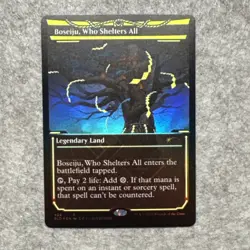2022 MTG Magic the Gathering SLD Neon Yellow Ink Foil Boseiju, Who Shelters All - Image 1
