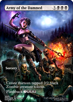 ARMY OF THE DAMNED : altered-art card for use with MTG : with SEXY BABE! - Image 1