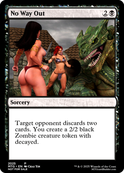 NO WAY OUT : altered-art card for use with MTG : with HOT BIKINI BABES! - Image 1