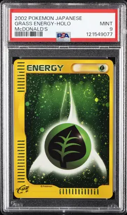 2002 POKEMON JPN MCDONALD'S GRASS ENERGY-HOLO PSA 9 - Image 1