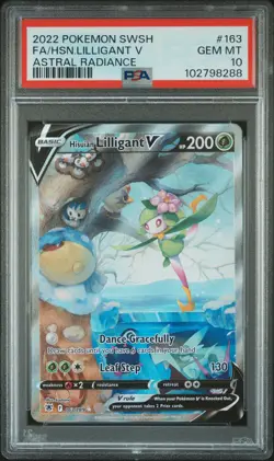 2022 POKEMON SWORD & SHIELD ASTRAL RADIANCE FULL ART/HISUIAN LILLIGANT V PSA 10 - Image 1