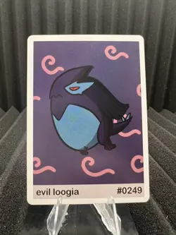 Lugia (evil loogia) #249 - Set Hit Holo - Gen 2 Pookiemoot Fan Art - Pokemon NM - Image 1