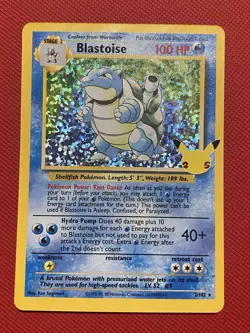 Blastoise 2/102 Celebrations: Classic Collection Holo Pokemon Card TCG - Image 2