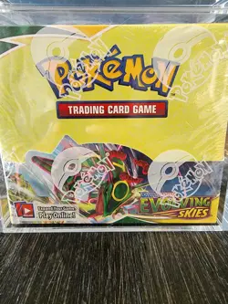Pokemon TCG Evolving Skies Sword and Shield Booster Box Sealed with Acrylic Case - Image 1