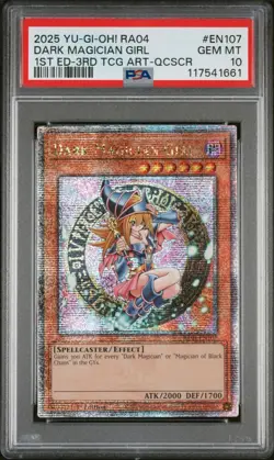 2025 YU-GI-OH! RA04-EN107 DARK MAGICIAN GIRL 3RD ARTWORK QCR SECRET PSA 10 - Image 1