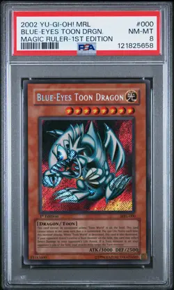 2002 YU-GI-OH! MRL-MAGIC RULER 1ST EDITION #000 BLUE-EYES TOON DRAGON PSA 8 - Image 1