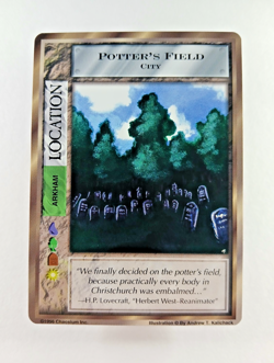 Potter's Field - Mythos CCG card (1996 Chaosium) Location, Arkham Cthulhu - Image 1