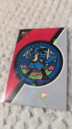 Badge Lucario - Cracked Ice Holo - Team Rocket Card Database - Pokemon Card - Image 1