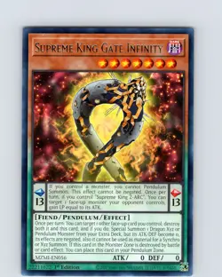Yu-Gi-Oh TCG Supreme King Gate Infinity MZMI-EN056 1st Edition Rare Card NM - Image 1