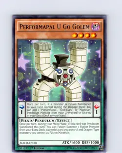 Yu-Gi-Oh TCG Performapal U Go Golem MACR-EN004 1st Edition Rare Card NM - Image 1