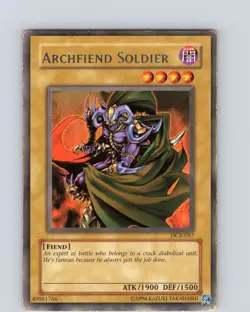Yu-Gi-Oh TCG Archfiend Soldier DCR-057 Unlimited Regular Rare Card MP-LP - Image 1