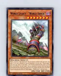 Yu-Gi-Oh TCG World Legacy - "World Armor" MP18-EN117 1st Edition Rare Card NM - Image 1