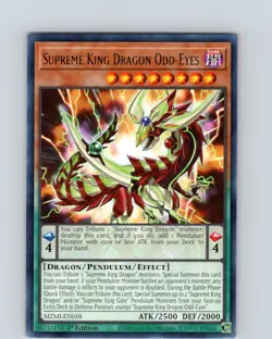 Yu-Gi-Oh TCG Supreme King Dragon Odd-Eyes MZMI-EN058 1st Edition Rare Card NM - Image 1