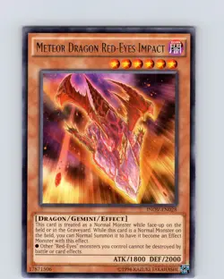 Yu-Gi-Oh TCG Meteor Dragon Red-Eyes Impact INOV-EN028 Unlimited Rare Card NM - Image 1