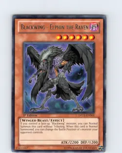 Yu-Gi-Oh TCG Blackwing - Elphin The Raven DP11-EN005 1st Edition Rare Card NM - Image 1