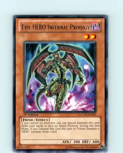 Yu-Gi-Oh TCG Evil HERO Infernal Prodigy LCGX-EN031 1st Edition Rare Card NM - Image 1