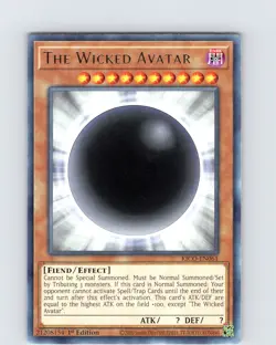 Yu-Gi-Oh TCG The Wicked Avatar KICO-EN061 1st Edition Regular Rare Card NM - Image 1