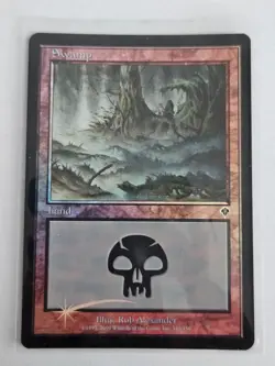 MTG magic cards 1x Swamp (340) - Foil Invasion Light Play, English - Image 1