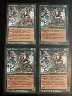 English - MTG Elvish Farmer x4 - LP - Fallen Empires - Image 1