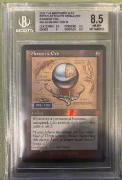 MTG Mesmeric Orb #94 Schematic Foil Serialized 419/500 BGS 8.5 - Image 1