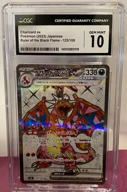CGC 10 Pokemon Charizard ex 125/108 SR Ruler of the Black Flame sv3 GEM MINT Tcg - Image 1