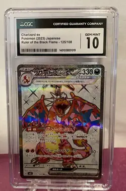 CGC 10 Pokemon Charizard ex 125/108 SR Ruler of the Black Flame sv3 GEM MINT Tcg - Image 2
