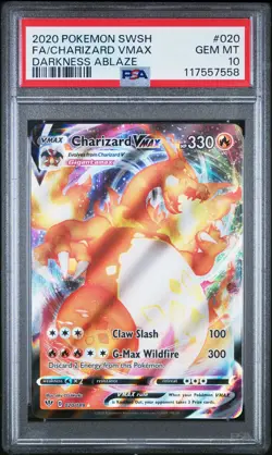 2020 POKEMON SWORD & SHIELD DARKNESS ABLAZE #020 FULL ART/CHARIZARD VMAX PSA 10 - Image 1
