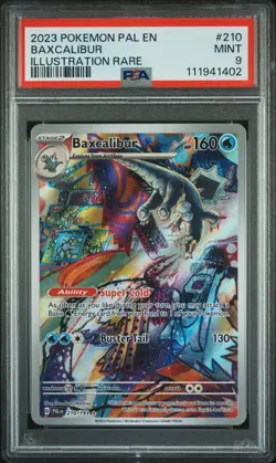 PSA 9 Baxcalibur 2023 Paldea Evolved 210/193 Illustration Rare Pokemon Card TCG - Image 1