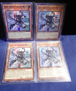 (4) SAGE WITH EYES OF BLUE LDS2-EN011 1st Ed (Grn,Pur,Blu,Gld) - Yugioh Card NM - Image 1