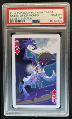 2017 Pokemon Playing Cards Queen of Diamonds Lillie & Lunala PSA 10 GEM MINT - Image 1