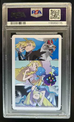 2017 Pokemon Playing Cards Queen of Diamonds Lillie & Lunala PSA 10 GEM MINT - Image 2
