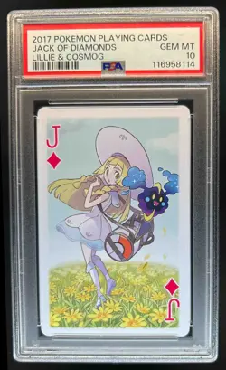 2017 Pokemon Playing Cards Jack of Diamonds Lillie & Cosmog PSA 10 GEM MINT - Image 1